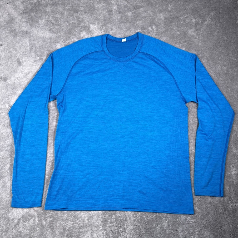 Lululemon Mens Metal Vent Tech T Shirt Long Sleeve Size Large Blue